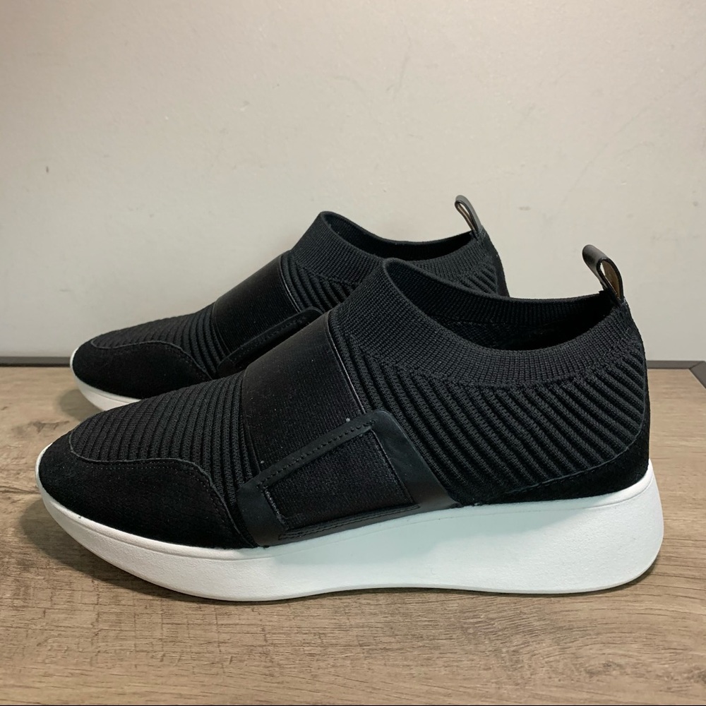 ANTONIO MELANI Black & White SLIP-ON Sock ATHLETIC Shoes SNEAKERS Trainers  9 M
